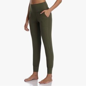 Colorfulkoala Women's High Waisted Joggers Olive Size M